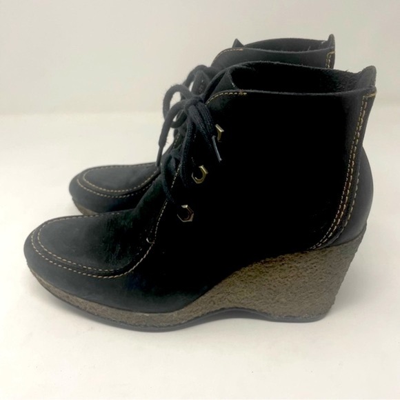 Timberland Monogram Wallaby Boots – Leather/Suede, Moc Crepe Wedge, size 6 - Picture 1 of 10